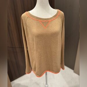GAP Tan Sweater with Orange Accents